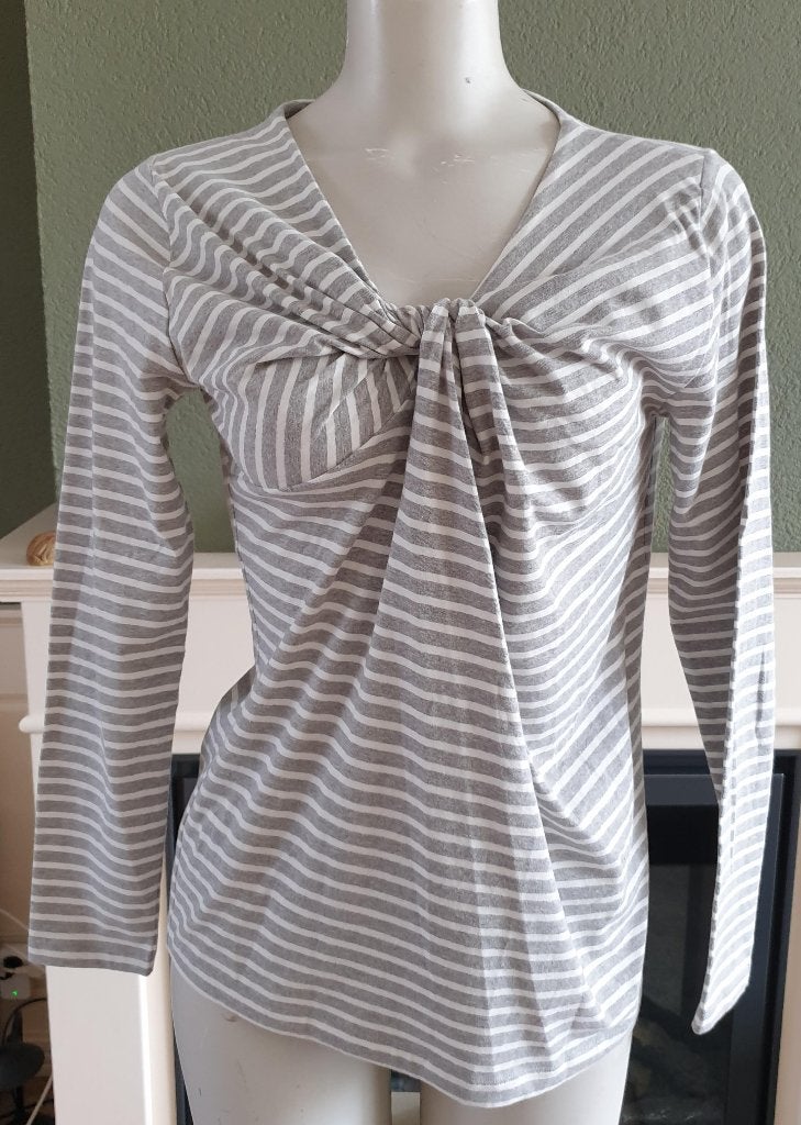Susskind grijs witte gestreepte top shirt M 38 40, Kleding | Dames, Maat 38/40 (M), Ophalen of Verzenden, Zo goed als nieuw, Lange mouw