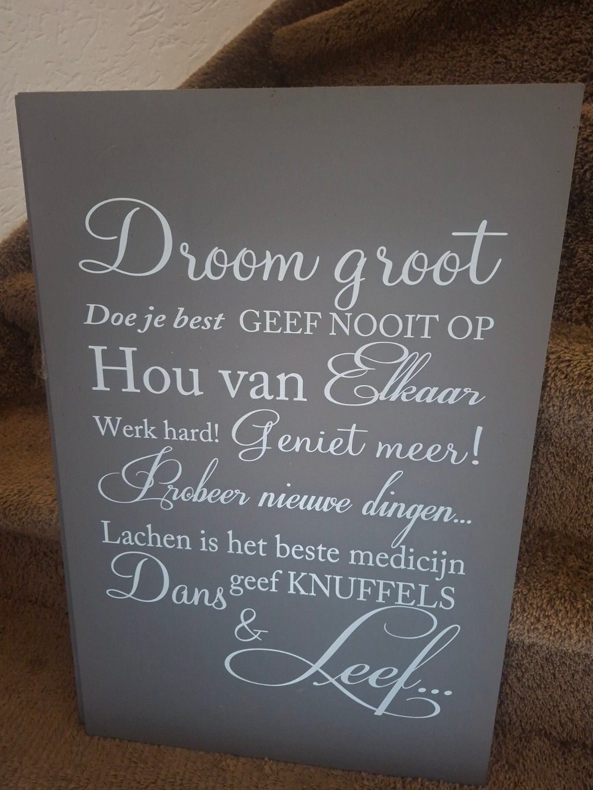 decoratie bord met tekst 40cm / 60 cm, 40 cm, Ophalen of Verzenden, Zo goed als nieuw, 60 cm
