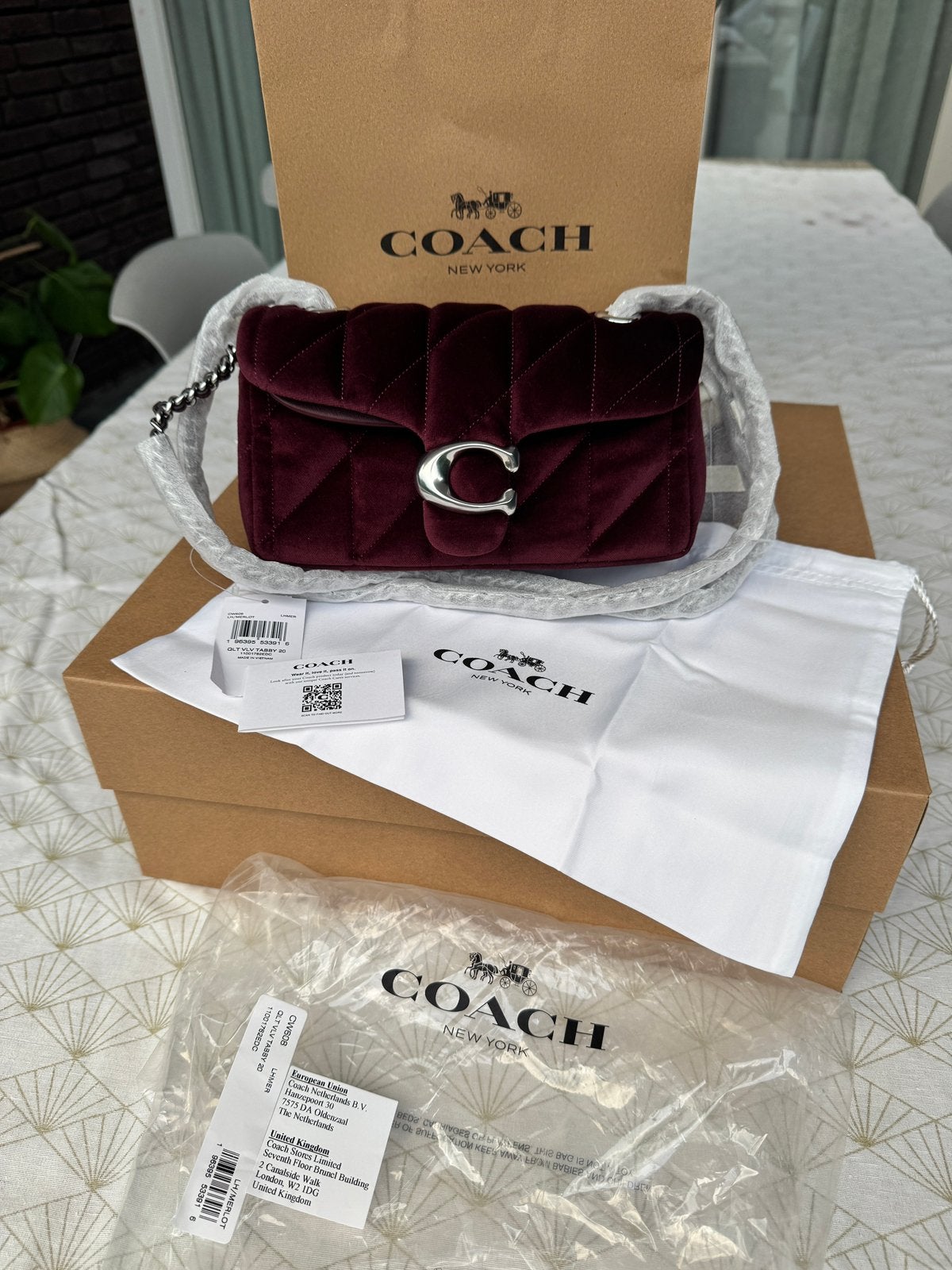 Coach Quilted Tabby 20 Velvet Merlot | Nieuw met prijskaart, Ophalen of Verzenden, Nieuw, Rood, Schoudertasje