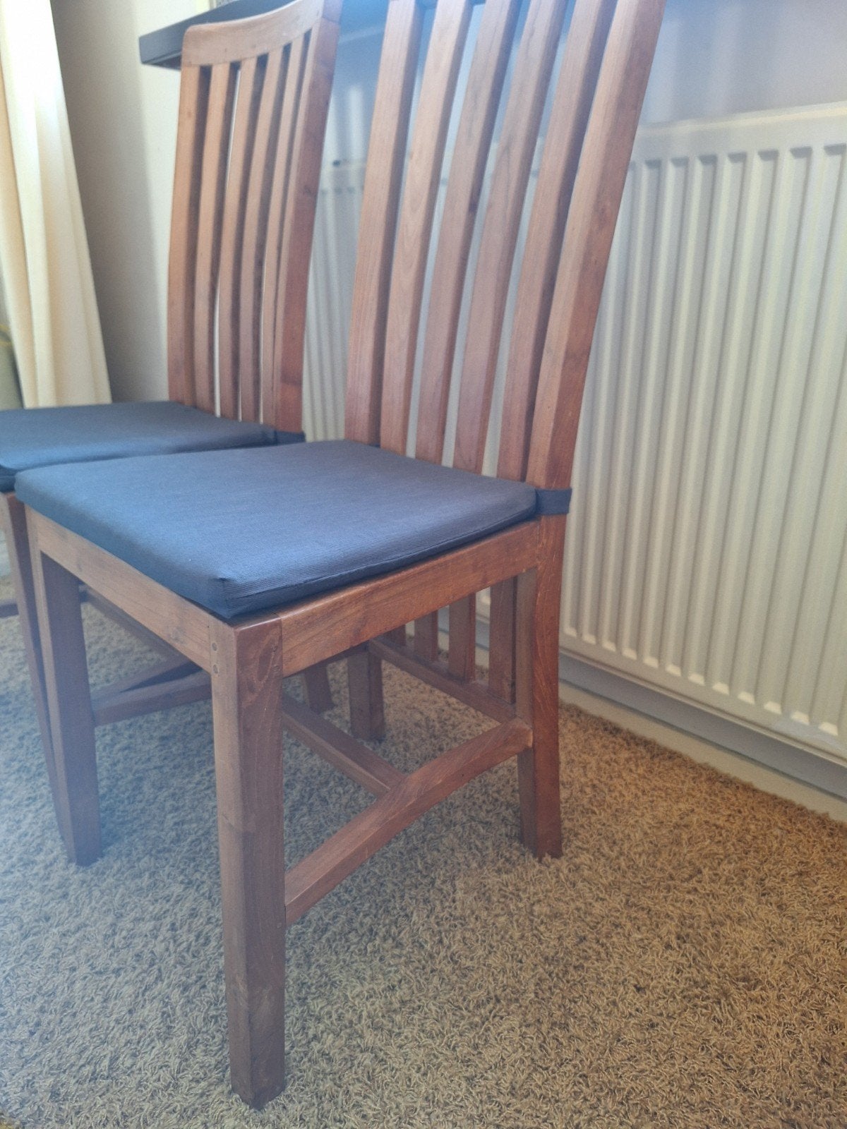 Stoel teakhout 2x, Huis en Inrichting, Ophalen, Gebruikt, Twee, Bruin
