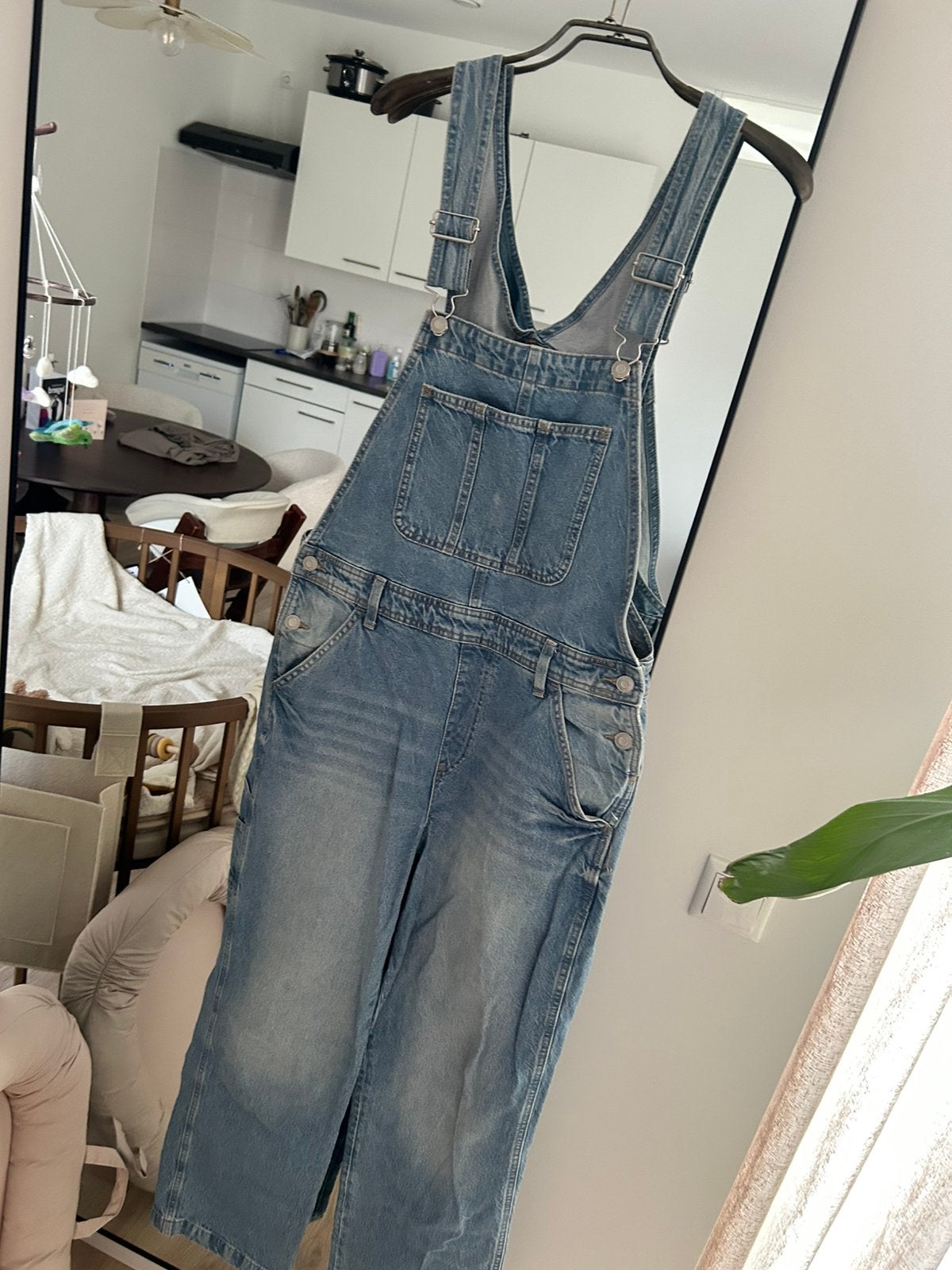 H&M tuinbroek denim, Verzenden, Zo goed als nieuw, Maat 36 (S), Blauw