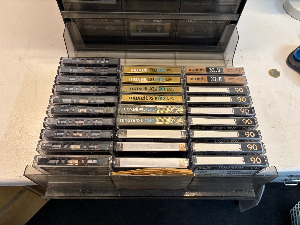 69x Maxell XL-II cassette, Overige genres, Ophalen of Verzenden, Zo goed als nieuw, Voorbespeeld