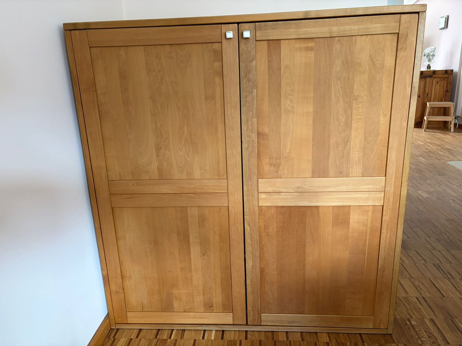 Massieve kersenhouten kast/bureau, compact, Ophalen, Met deur(en), 100 tot 150 cm, Zo goed als nieuw