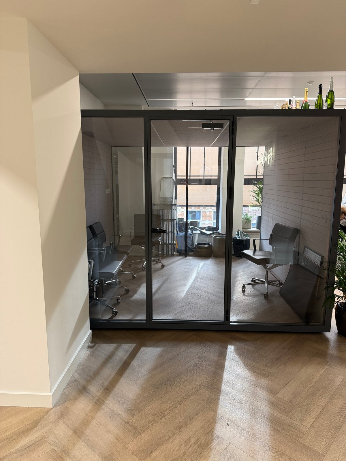 Glazen kantoorunit met geluidsisolatie en ventilatie, Werkplek, Ophalen, Gebruikt, Inrichting