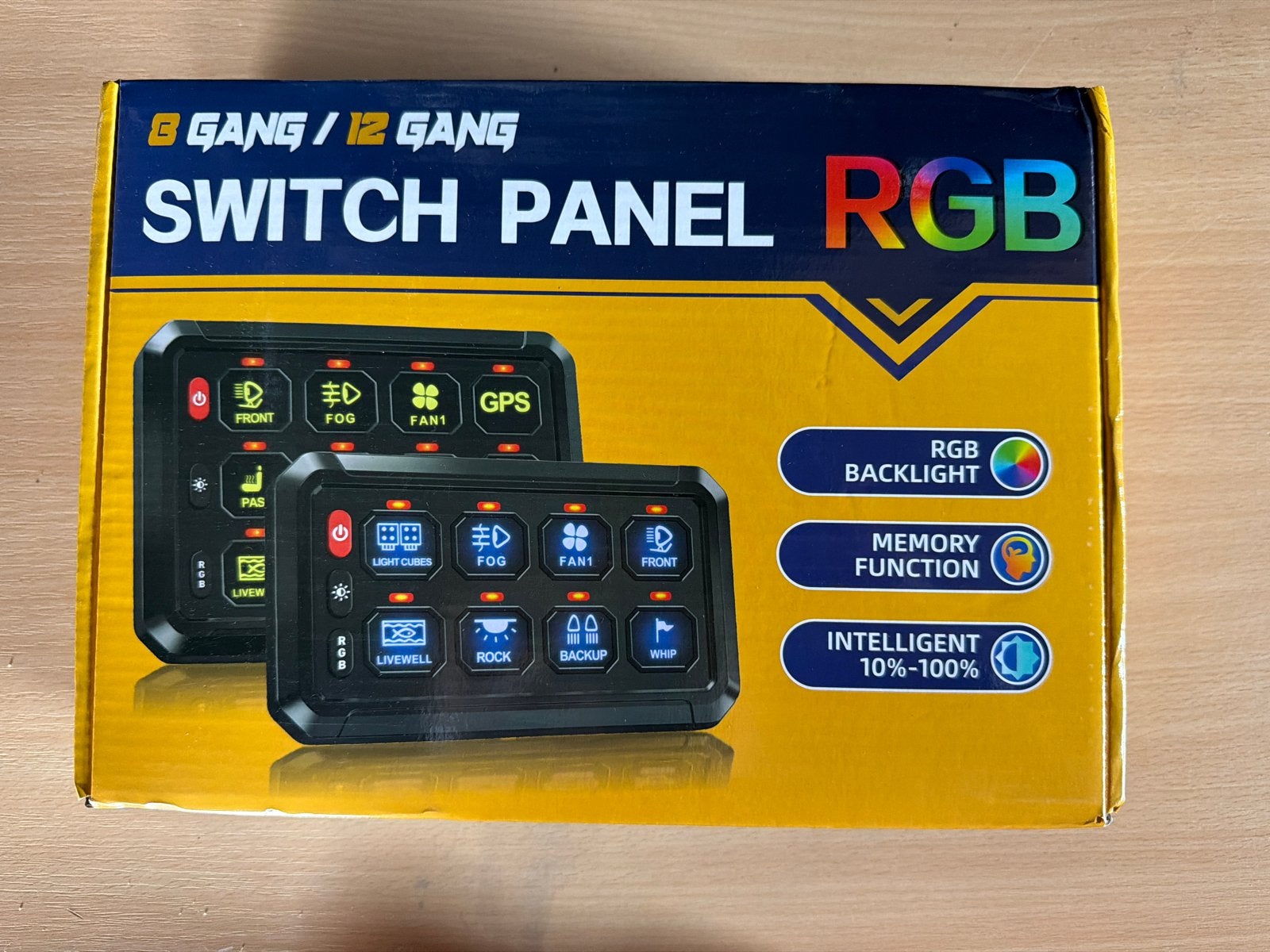 8 Gang RGB Schakelpaneel met App Bediening, Auto-onderdelen, Dashboard en Schakelaars, Nieuw, Ophalen of Verzenden, Nvt, Universele onderdelen
