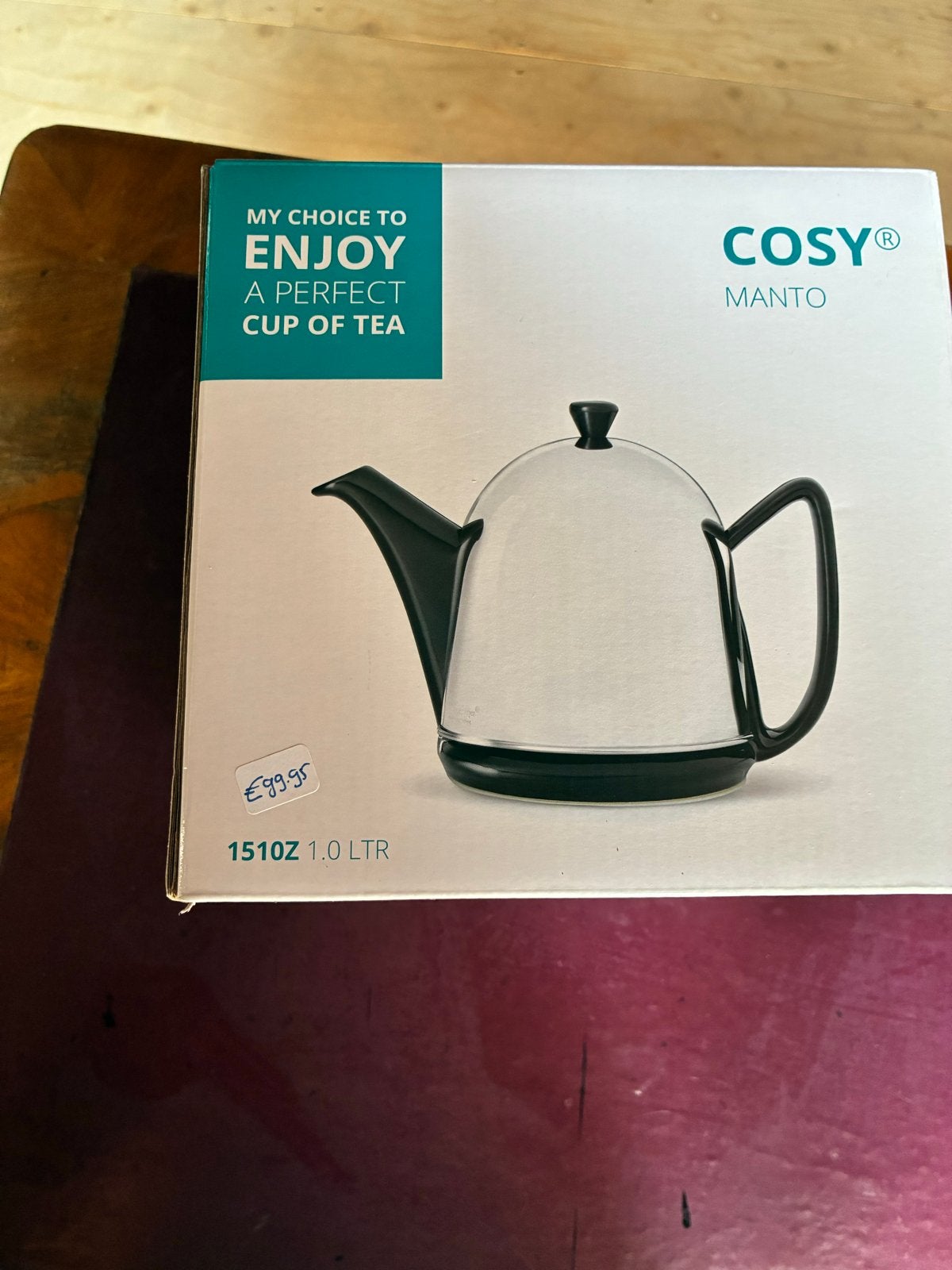 Cosy Theepot Manto 1.0L - Nieuw in doos met theefilter, Huis en Inrichting, Theepot/fluitketel, Nieuw, Ophalen of Verzenden, Zwart