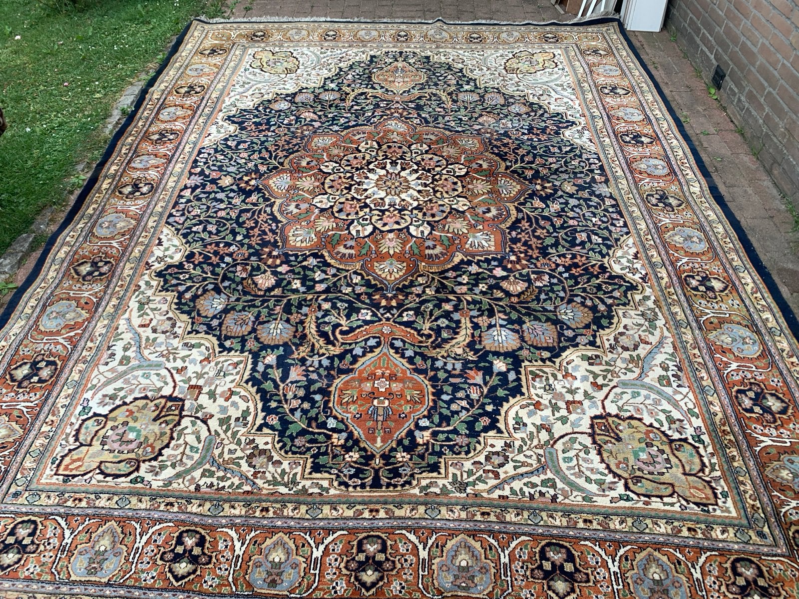 Perzisch tapijt, Ophalen, Blauw, 200 cm of meer, Zo goed als nieuw