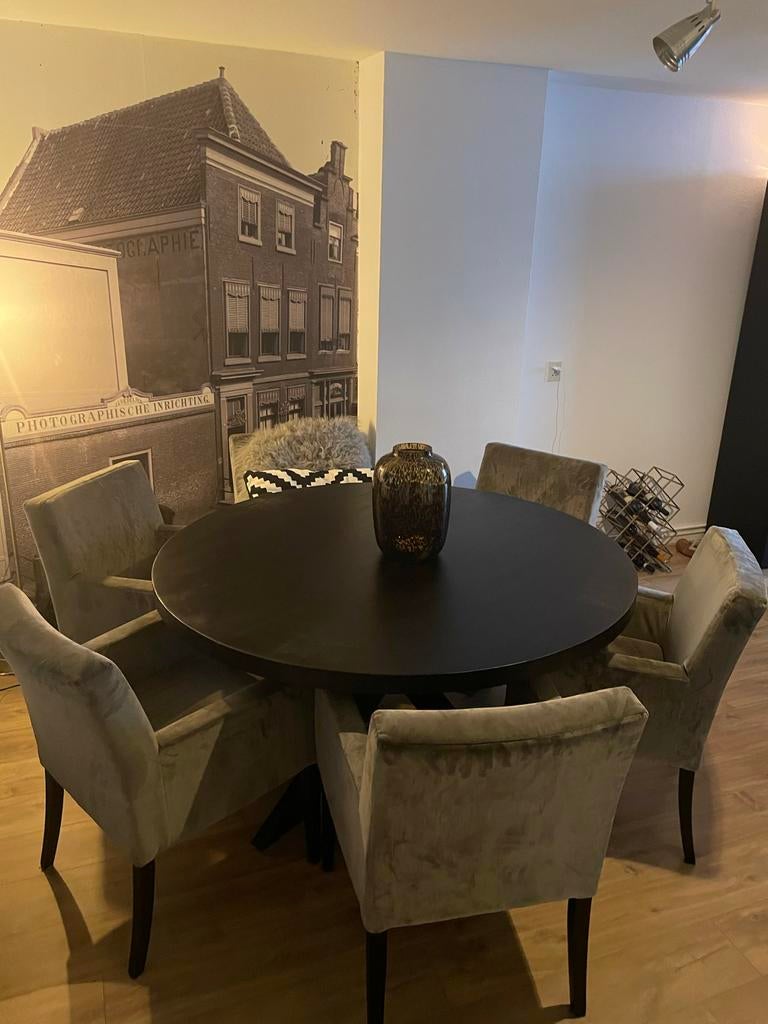 Zo goed als nieuwe Zitmaxx Kala eettafel zwart, 150 cm, Ophalen, 100 tot 150 cm, 150 tot 200 cm, Rond