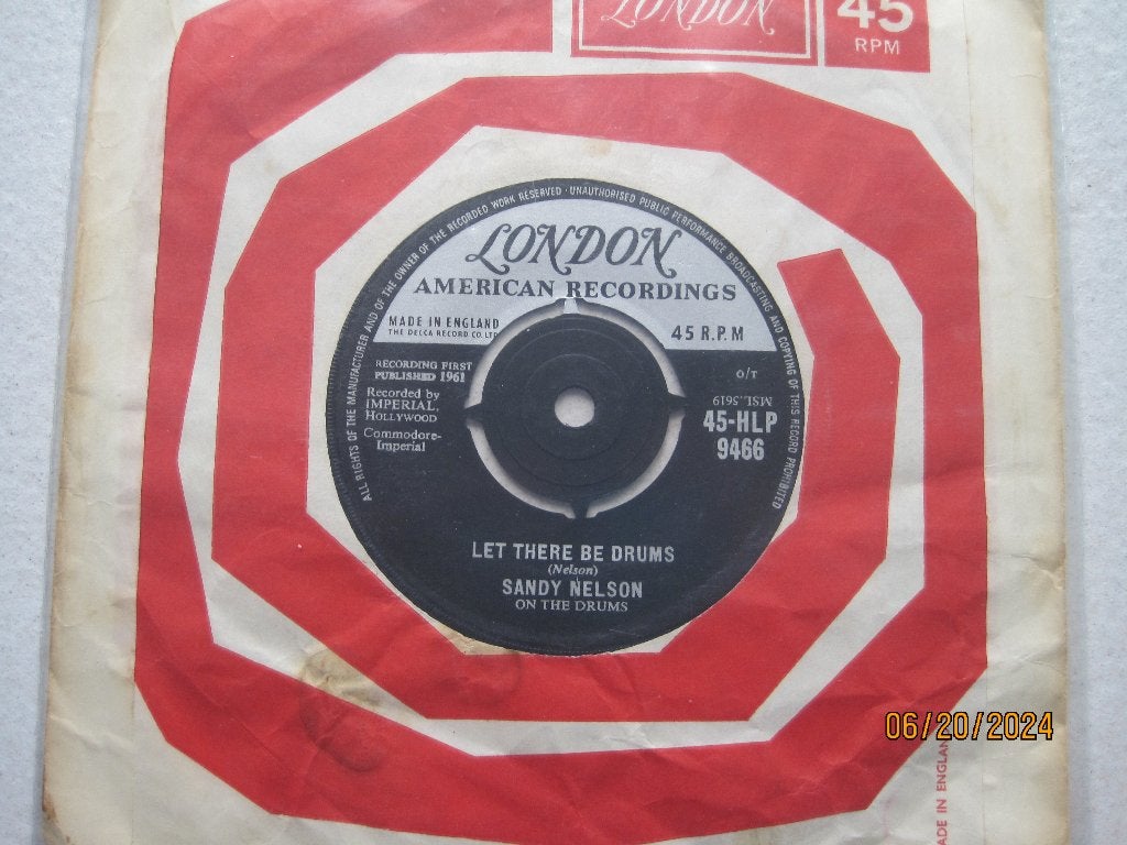 Sandy Nelson  -  Let there be drums, Originele persing, 7 inch, Ophalen of Verzenden, Zo goed als nieuw