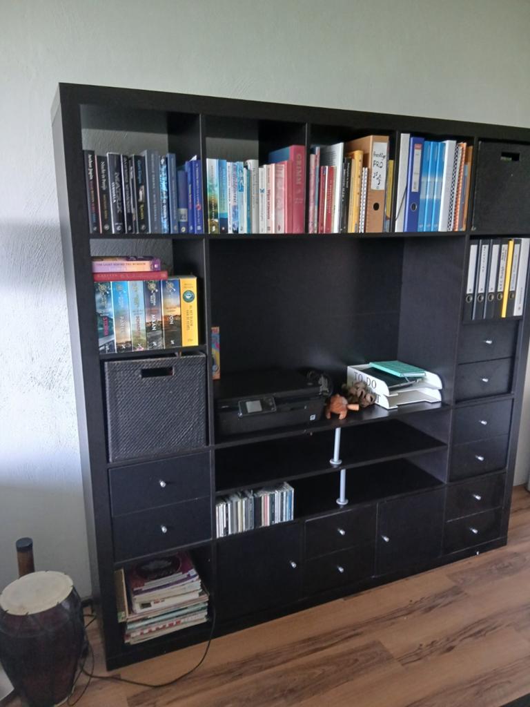 IKEA Kallax Televisiekast Zwart - Ruime Opbergoplossing, Ophalen, Gebruikt, 100 tot 150 cm, Modern, Functioneel