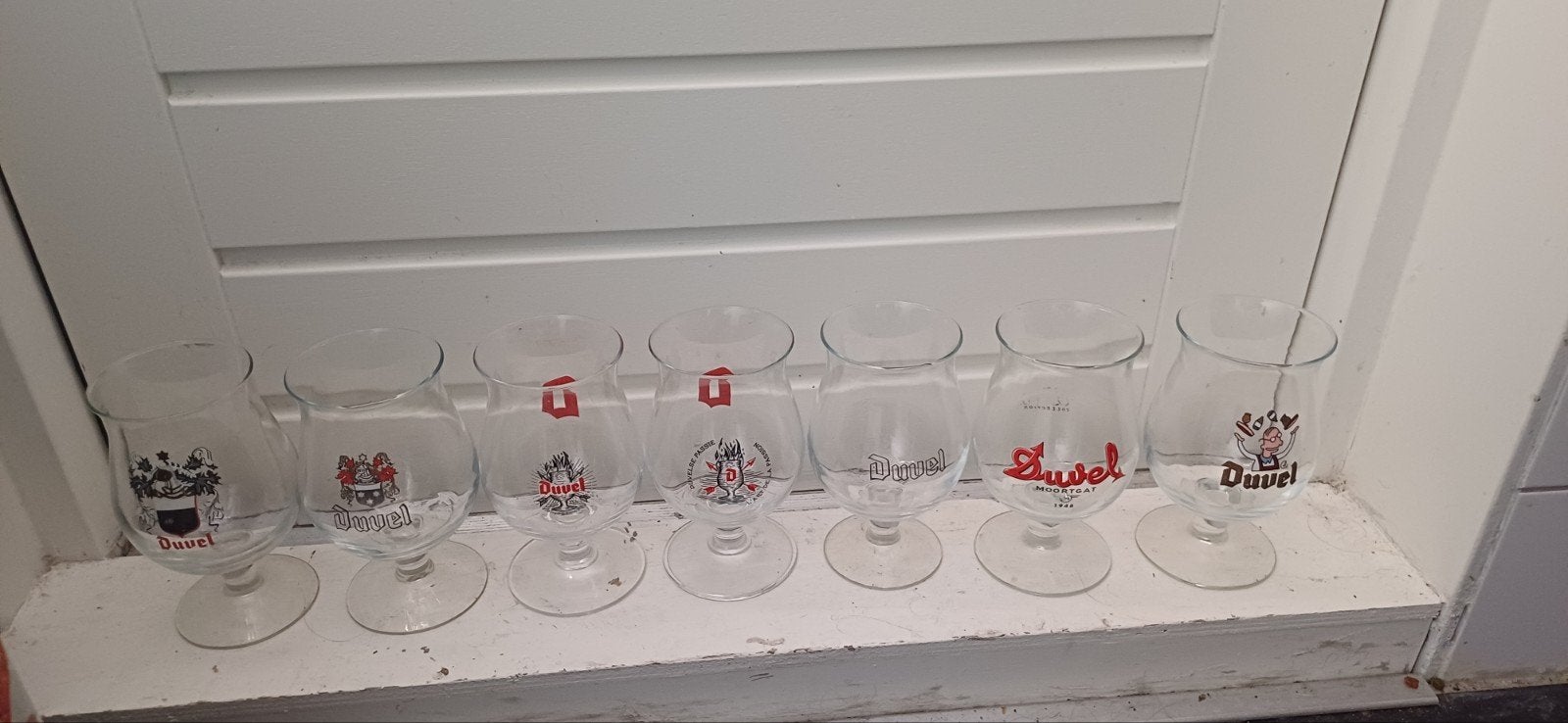 Partij Duvel glazen 7 stuks, Verzamelen, Ophalen of Verzenden, Zo goed als nieuw, Glas of Glazen, Duvel