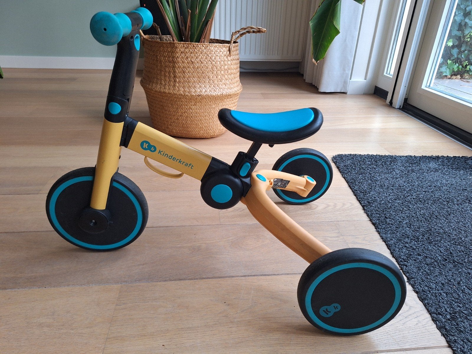 Kinderkraft 2-in-1 Loopfiets/Driewieler - Geel/Blauw, Ophalen, Gebruikt, Kinderkraft, Verstelbare zitting