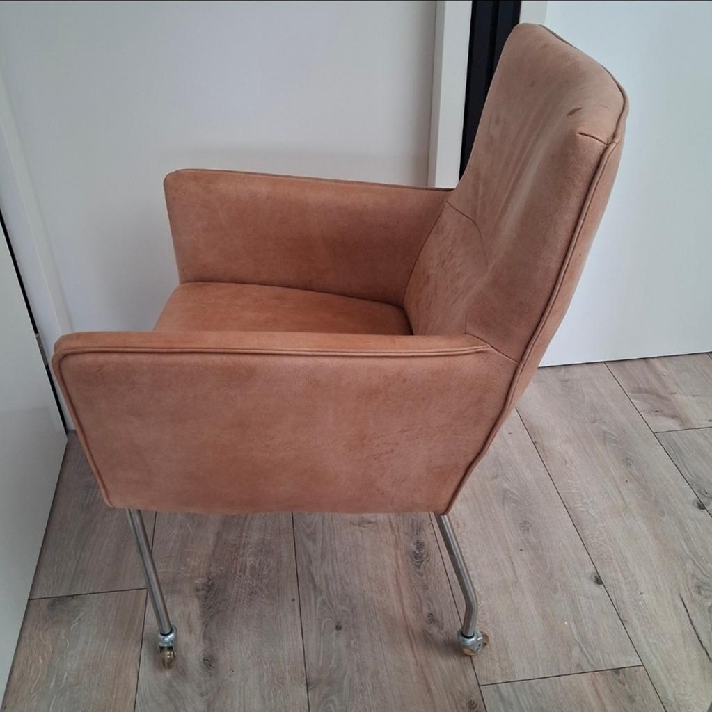 2 Leren Stoelen fauteuils Comfortabele cognac leren, Huis en Inrichting, Stoelen, Ophalen, Gebruikt, Eén, Leer