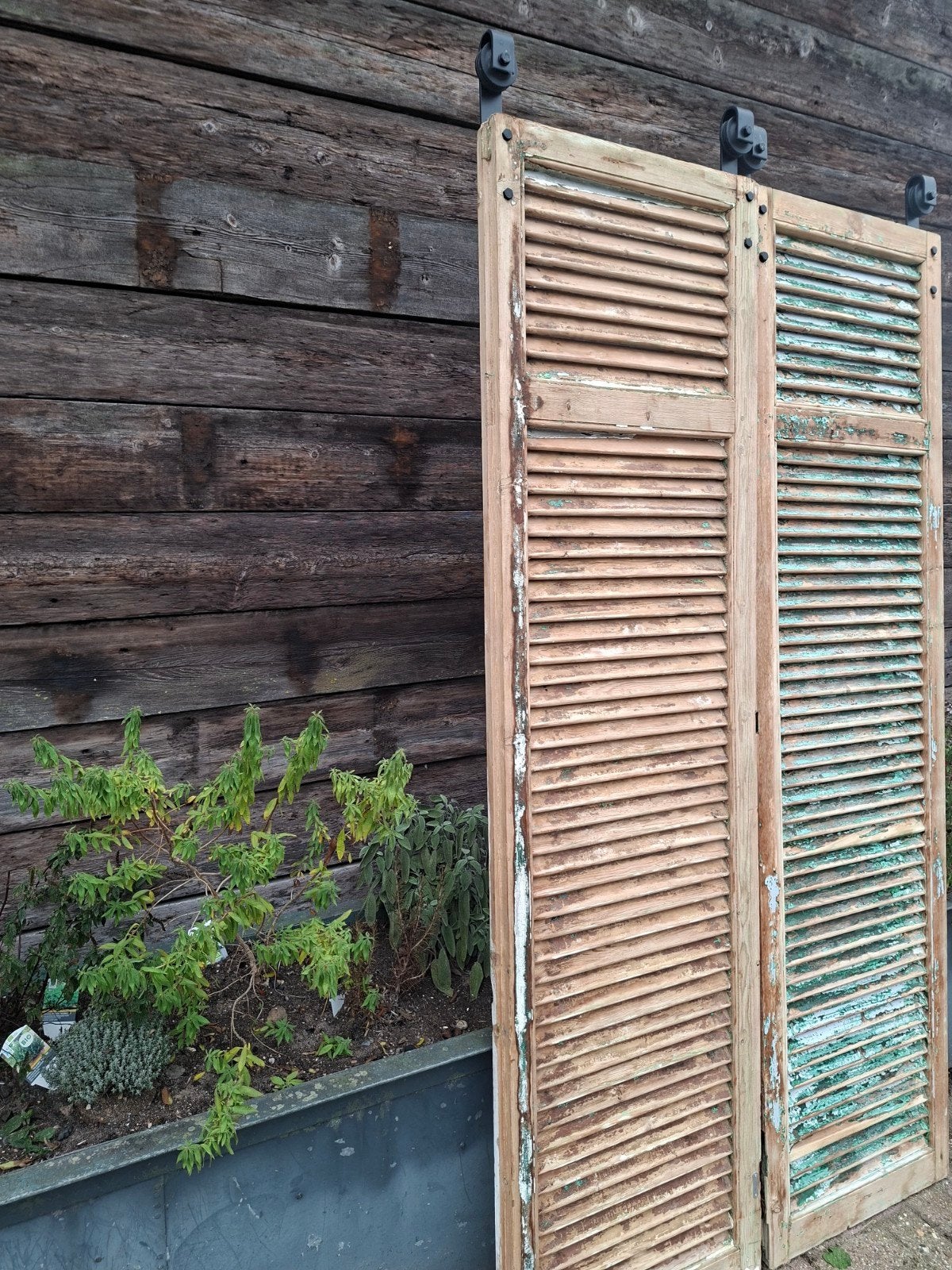 Set van 2 houten schuifdeuren (216x59cm), Gebruikt, Minder dan 80 cm, 215 cm of meer, Binnendeur