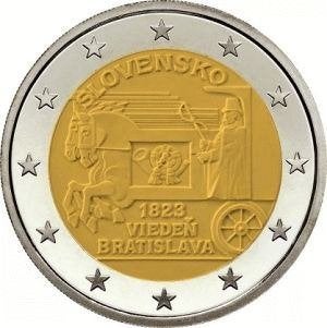 2 Euro Slowakije 2023 - Express Post Wenen-Bratislava - UNC, Verzenden, Slowakije, 2 euro, Losse munt