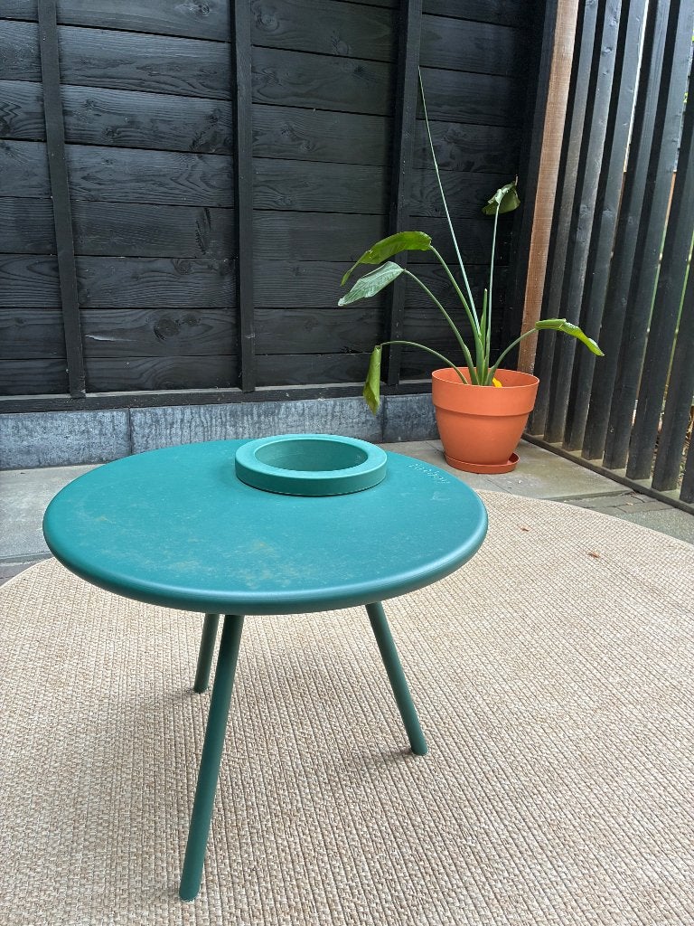 Fatboy Bakkes Bijzettafel & Plantenbak (Emerald Green), Minder dan 55 cm, Gebruikt, Metaal of Aluminium, Rond