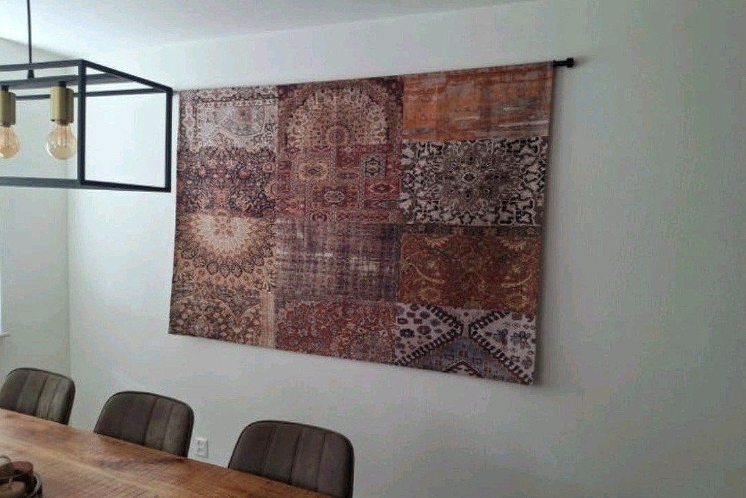 Decoratief Wandkleed Oosters Patroon - Patchwork, Ophalen, Oosters, Meerkleurig, Zo goed als nieuw