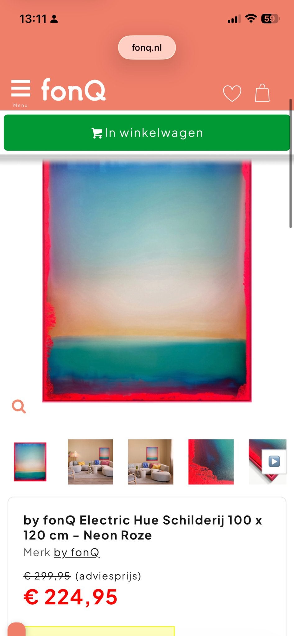 Schitterend schilderij Fonq, Antiek en Kunst, Kunst | Schilderijen | Abstract, Ophalen