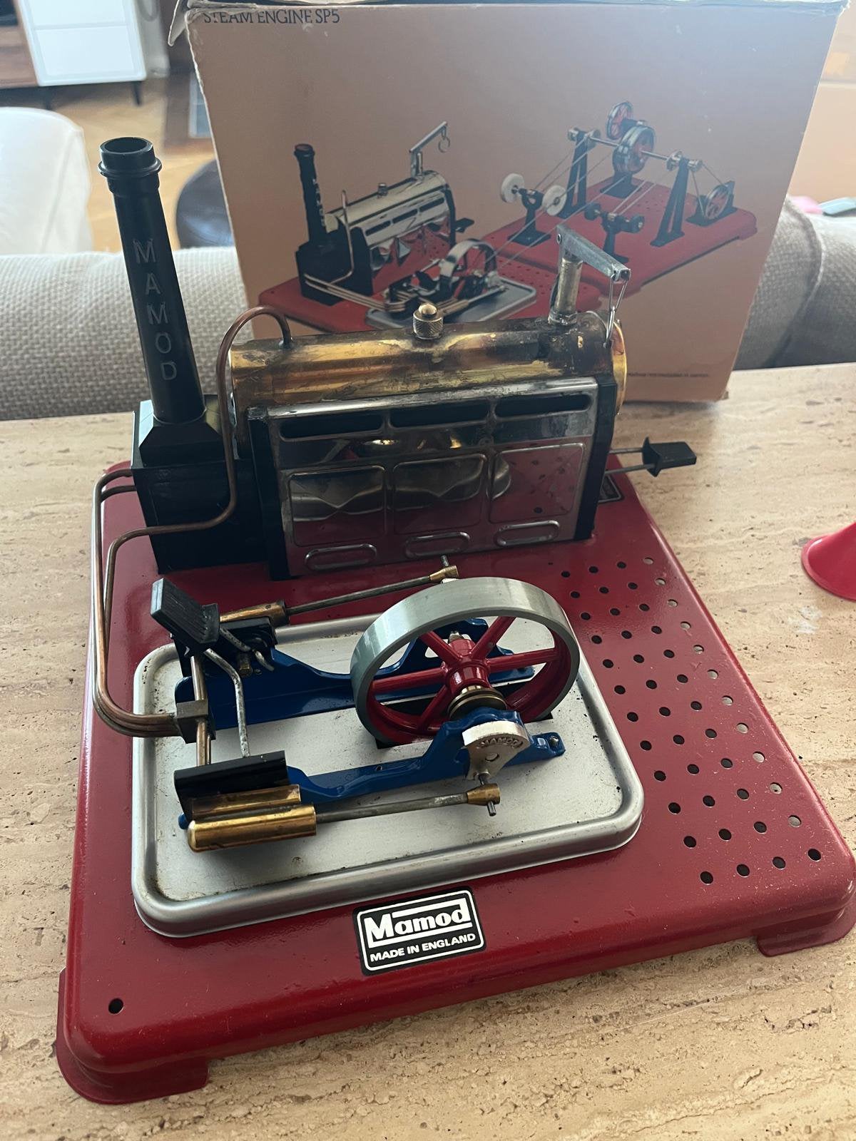 Mamod stoommachine met doos, Ophalen of Verzenden, Gebruikt, Groter dan 1:32