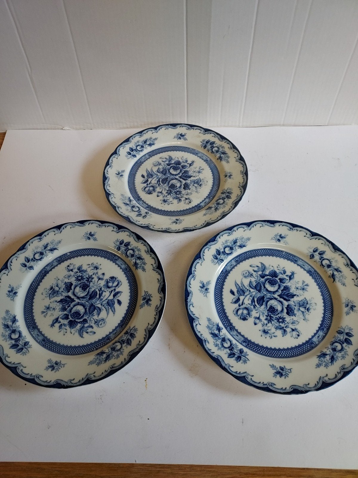 3 x Blue Rose bordjes Fine China japan, Ophalen of Verzenden