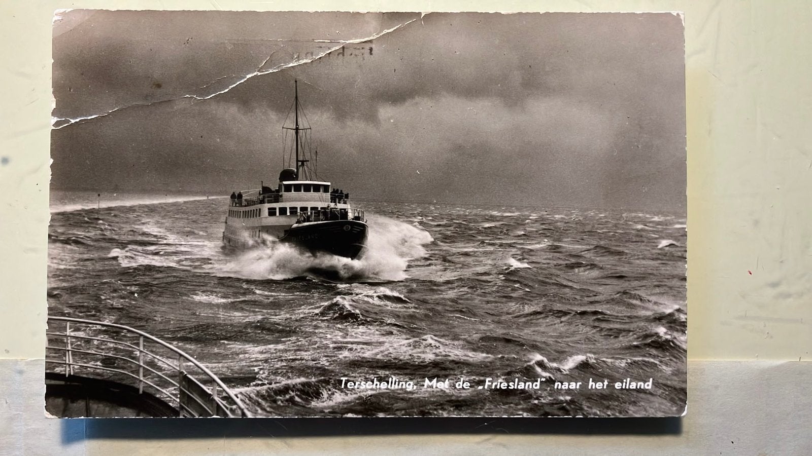 Terschelling  veerboot Friesland 1955  Kaart 1969, Ophalen of Verzenden, 1960 tot 1980, Friesland