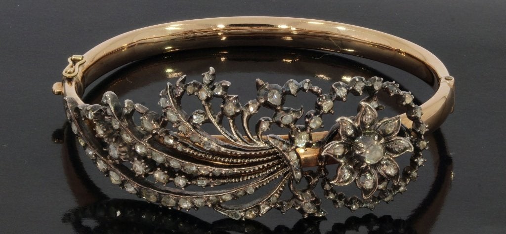 Slaven armband 87 diamanten 14k goud zeer fraai dames luxe, Sieraden, Tassen en Uiterlijk, Antieke sieraden, Ophalen of Verzenden