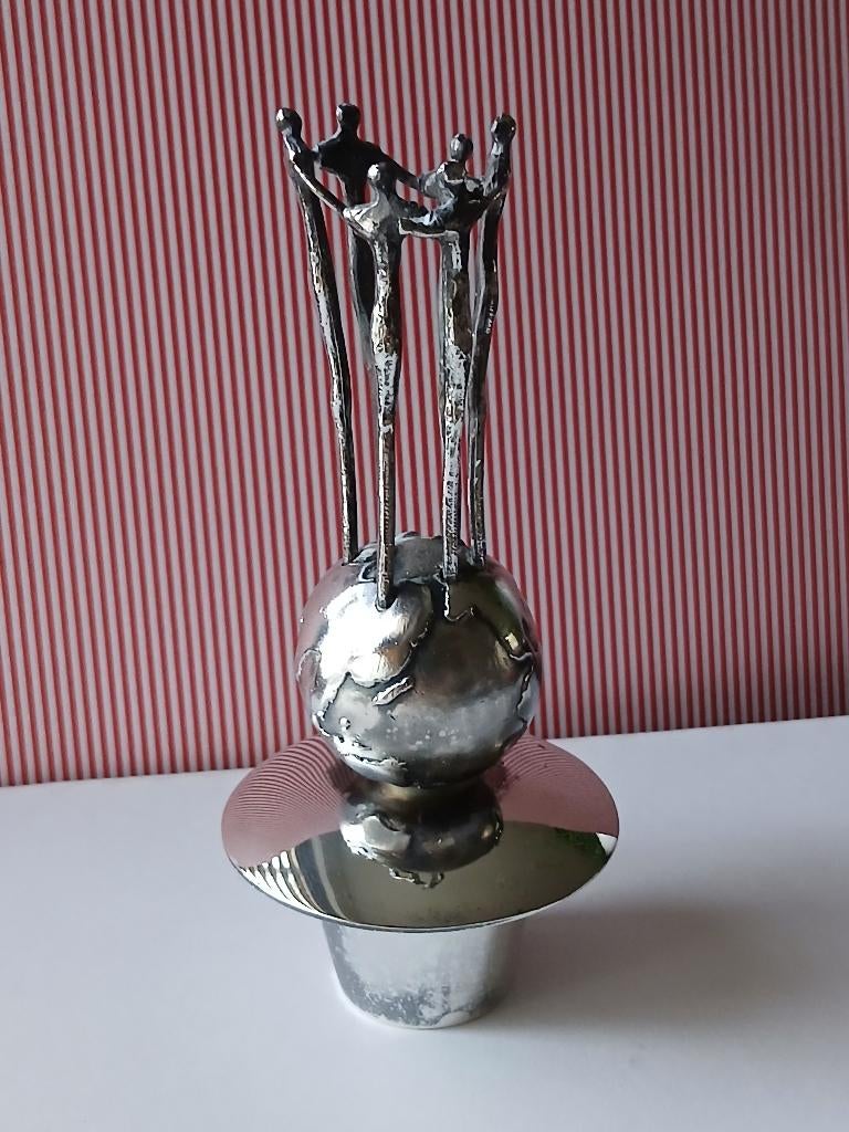 Silver plated Beeldje Een Goed Team, Zilver, Groep mensen, Minder dan 20 cm, Ophalen of Verzenden