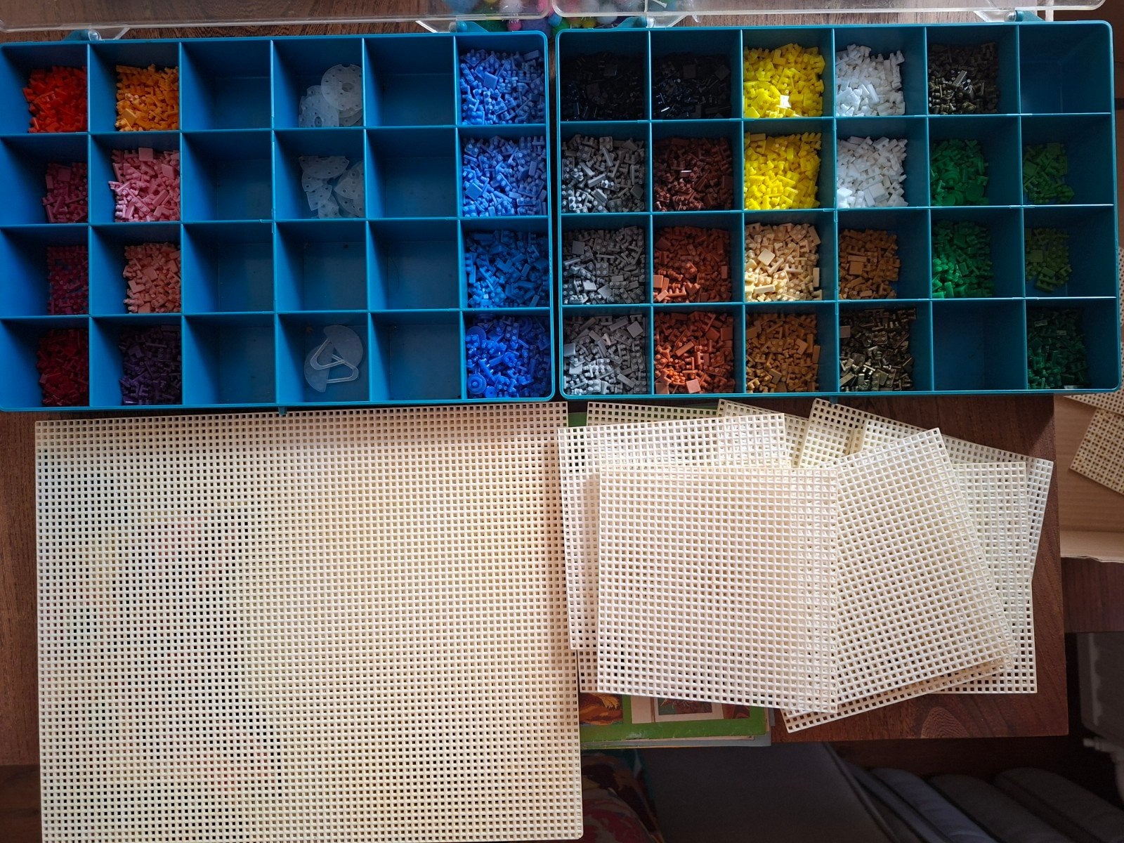 Ministeck 2 bakken vol, diverse kleuren en platen, Ophalen, Gebruikt, Losse ministeck of Strip