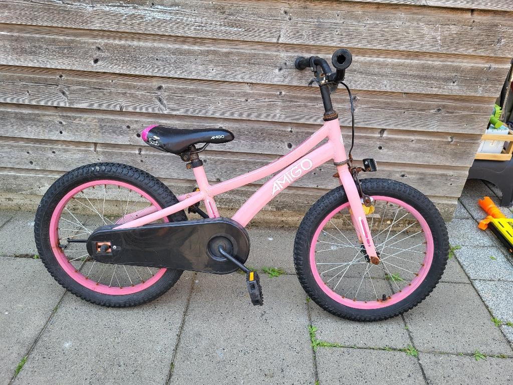 Meisjesfiets 18 inch, Terugtraprem, Gebruikt, Handrem, 18 inch