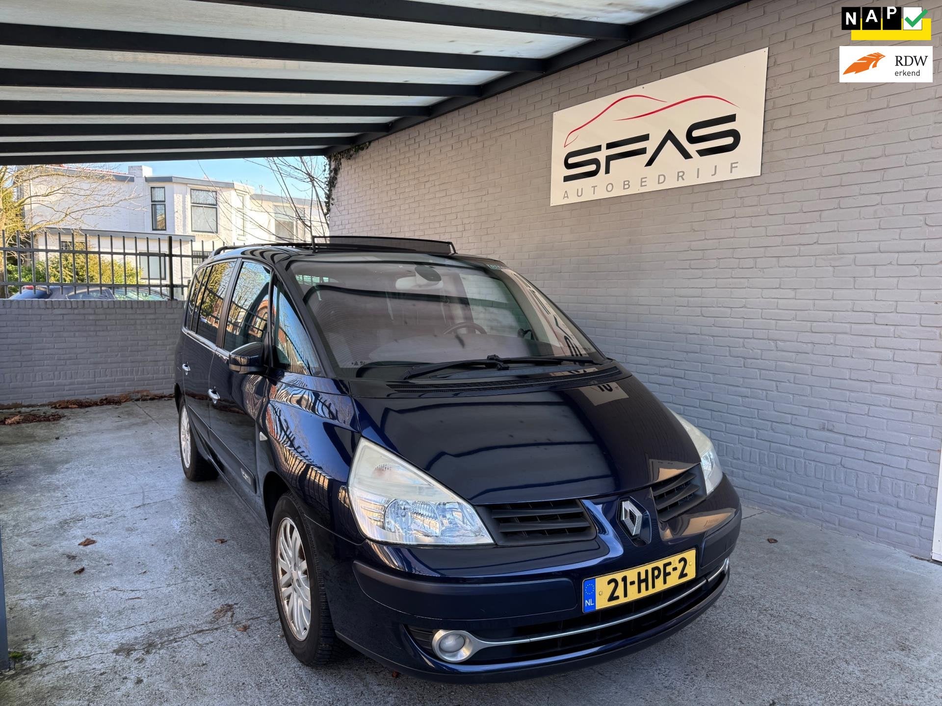 Renault Espace 2.0 6PRS Turbo 170pk 2009 Blauw Full Option, Auto's, Voorwielaandrijving, Gebruikt, Zwart, 4 cilinders