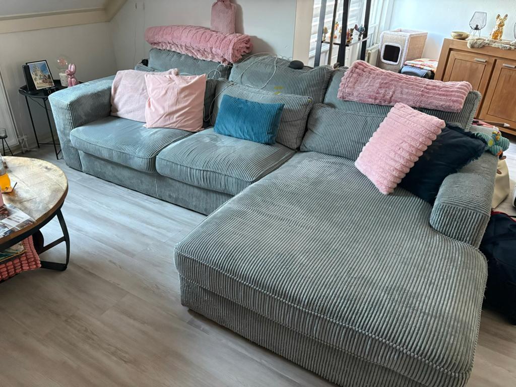 2 zits bank + lounge gedeelte., Ophalen, 250 tot 300 cm, Gebruikt, Driepersoons