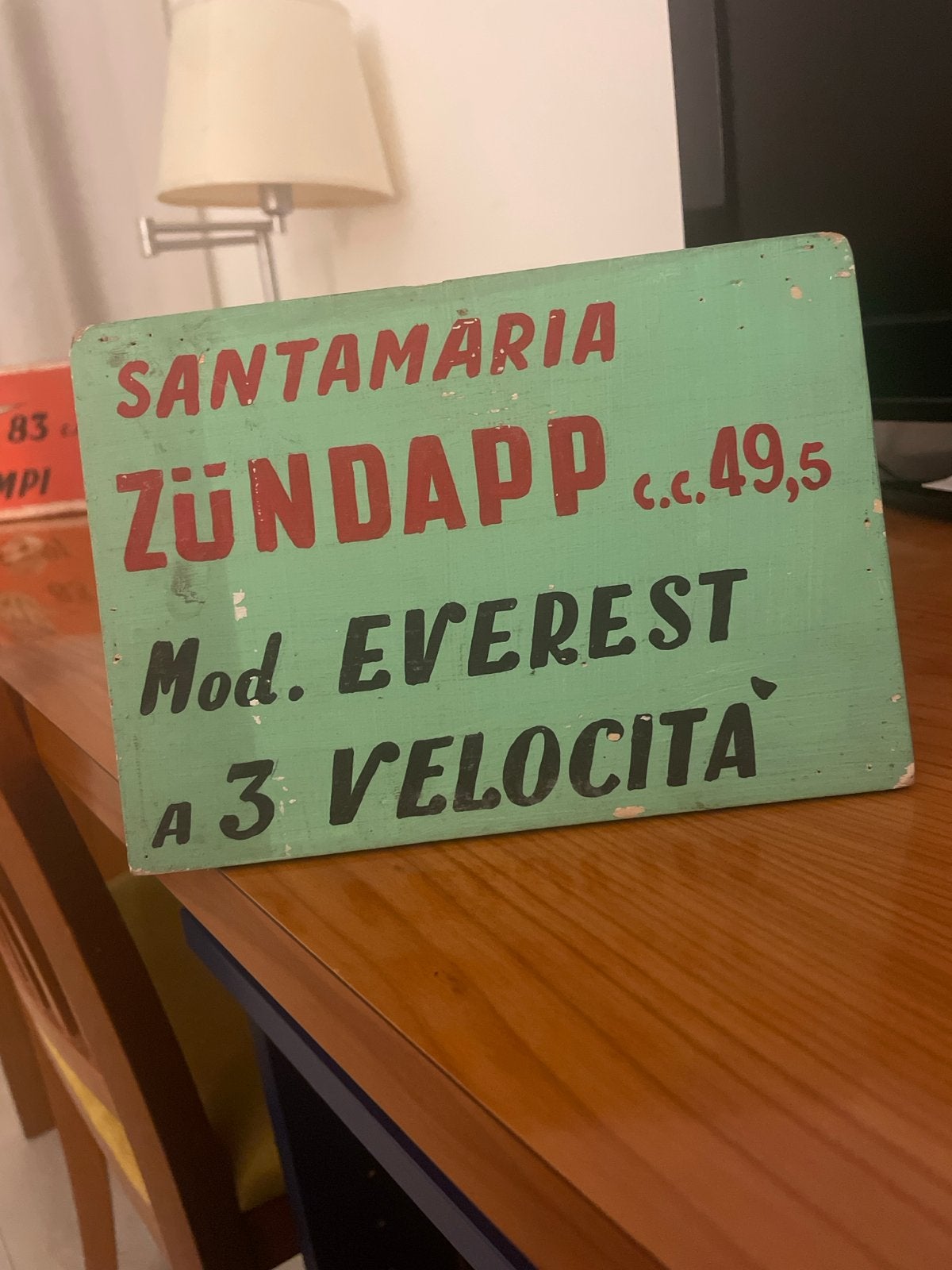 Vintage Santamaria Zündapp Reclamebord - Houten Plaat, Ophalen of Verzenden