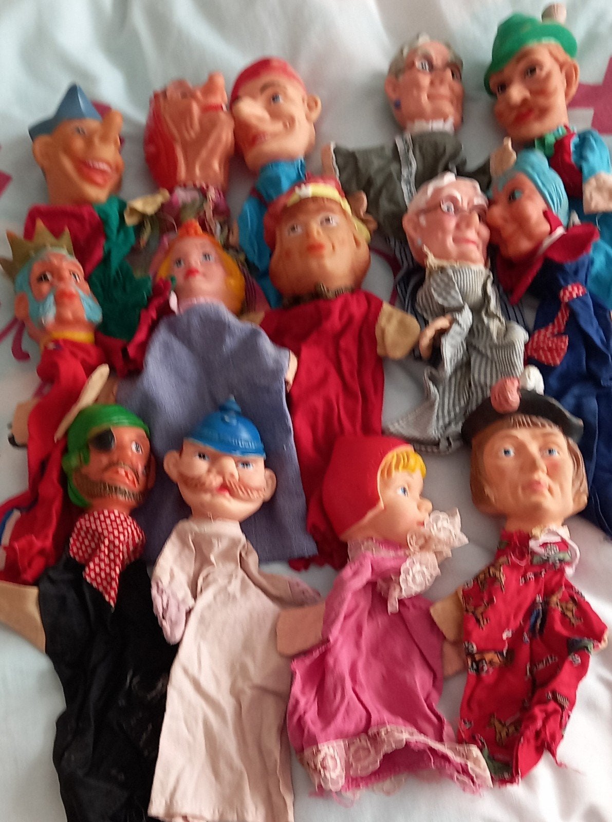 14 oude poppenkastpoppen, 0701, Ophalen of Verzenden, Gebruikt