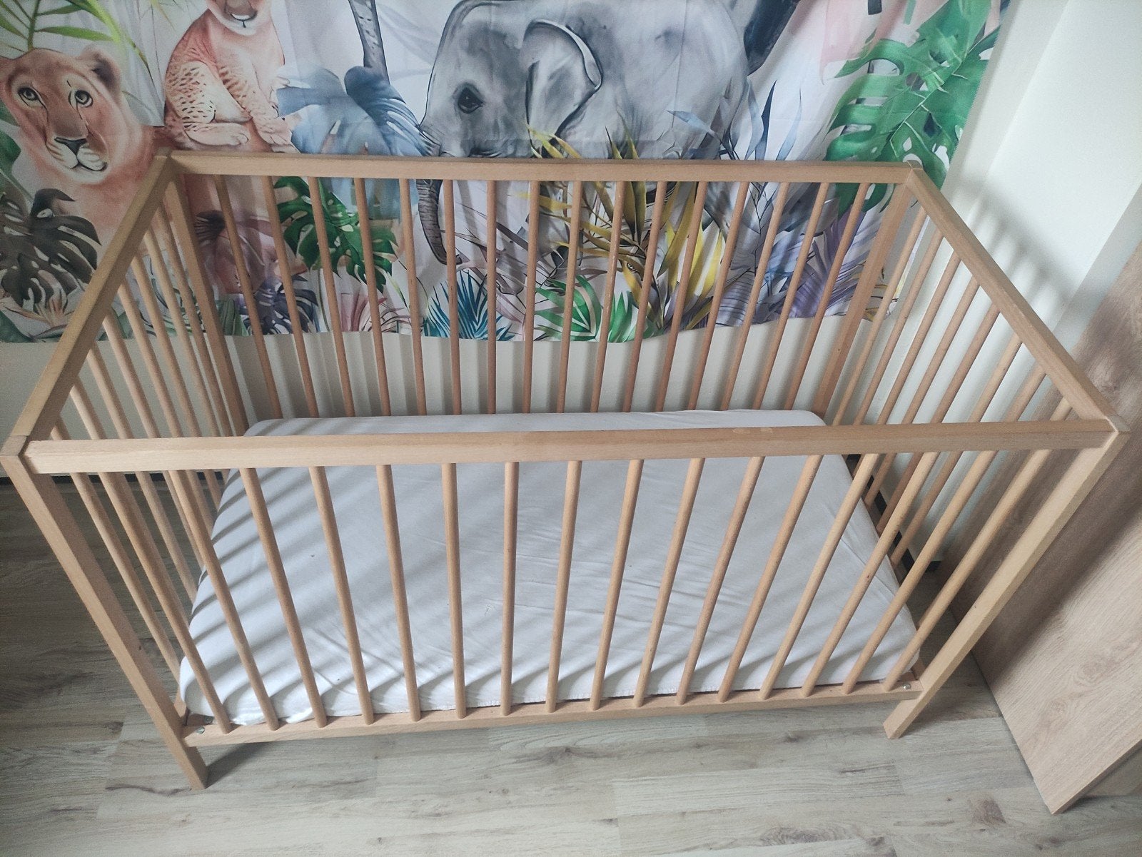 Houten babybedje met matras - Gebruikt, Ophalen, Gebruikt, Minder dan 140 cm, Matras