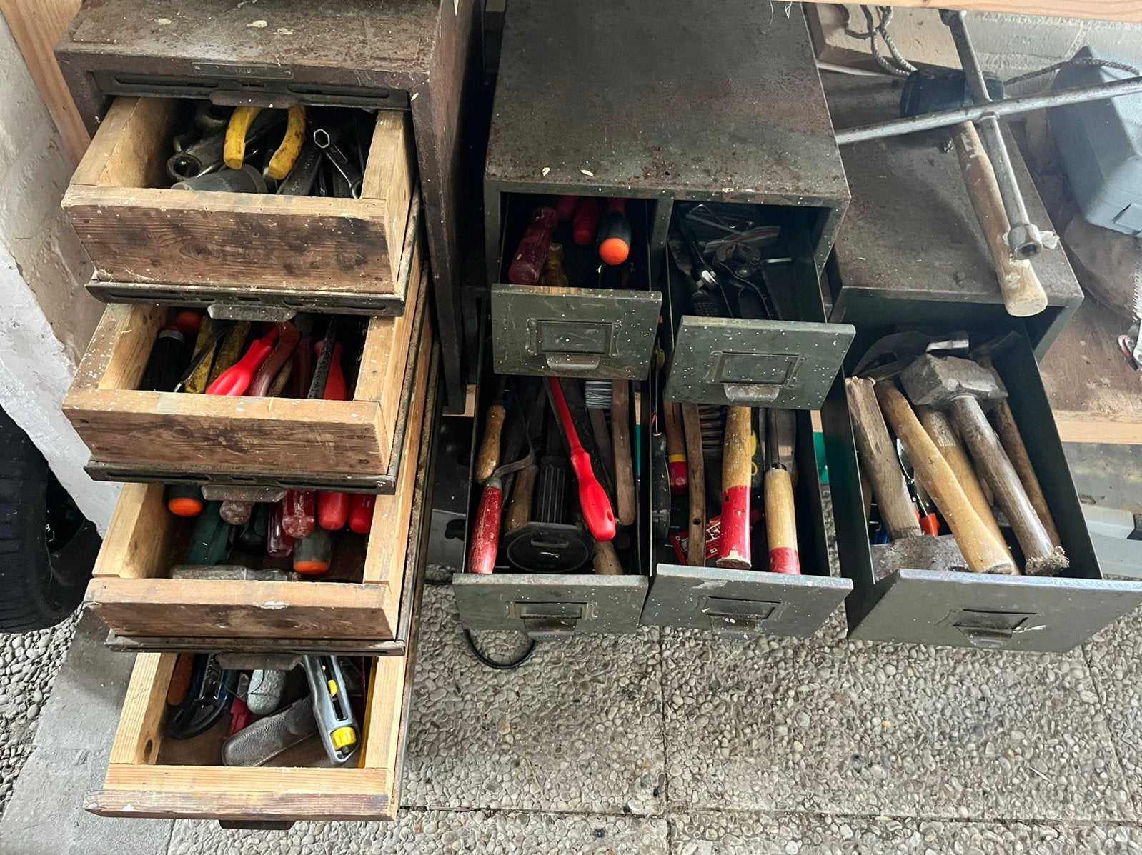 Complete partij handgereedschap (met gereedschapskasten), Ophalen, Gebruikt