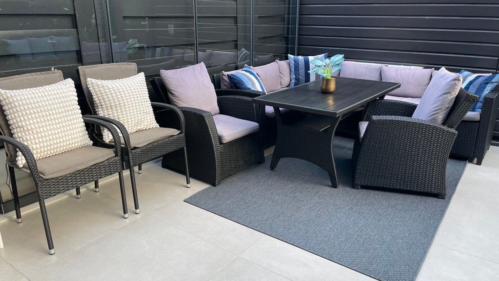 Loungeset met 2 losse zitstoelen en hoekbank, Ophalen, 5 zitplaatsen, Gebruikt, Loungeset