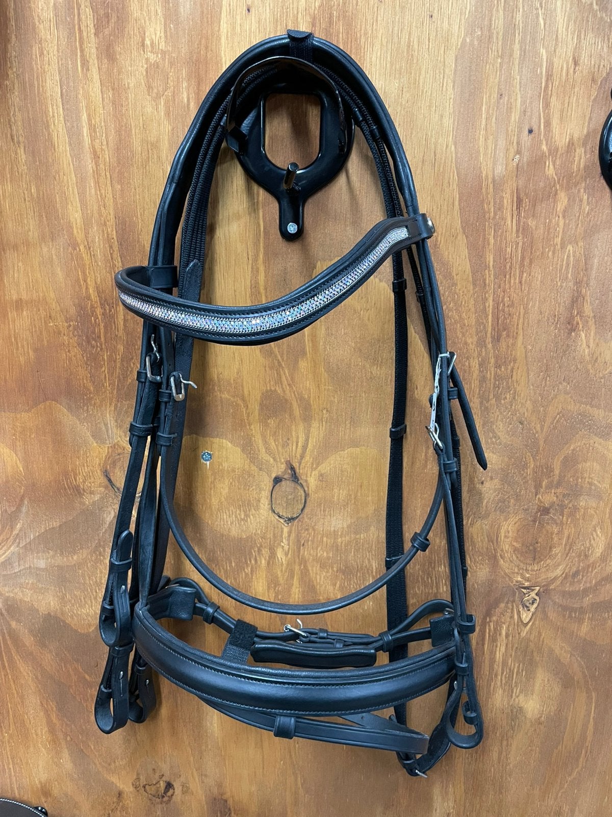 Harry’s horse hoofdstel full leer zwart glitter front, Hoofdstel, Nieuw, Ophalen of Verzenden, Zwart