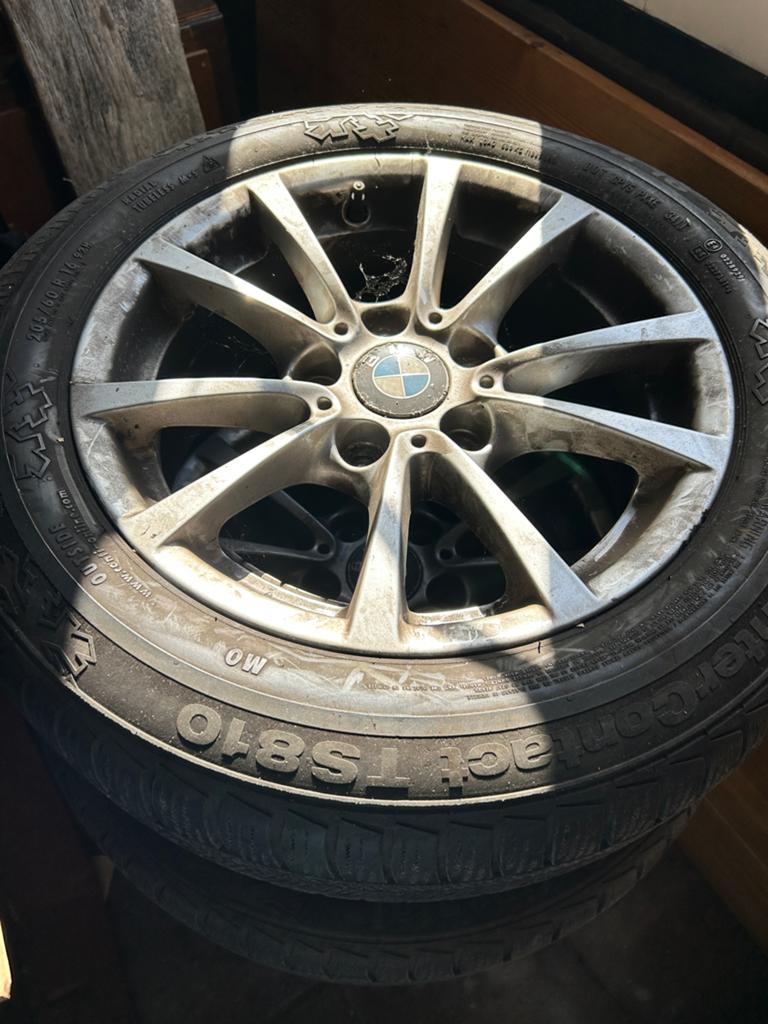 BMW Velgen met Continental Winterbanden 205/60 R16, Ophalen, Gebruikt, 16 inch, Banden en Velgen