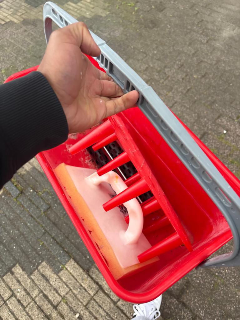 Ruby tegelwasemmer met spons, Doe-het-zelf en Verbouw, Gereedschapskisten, Ophalen, Zo goed als nieuw