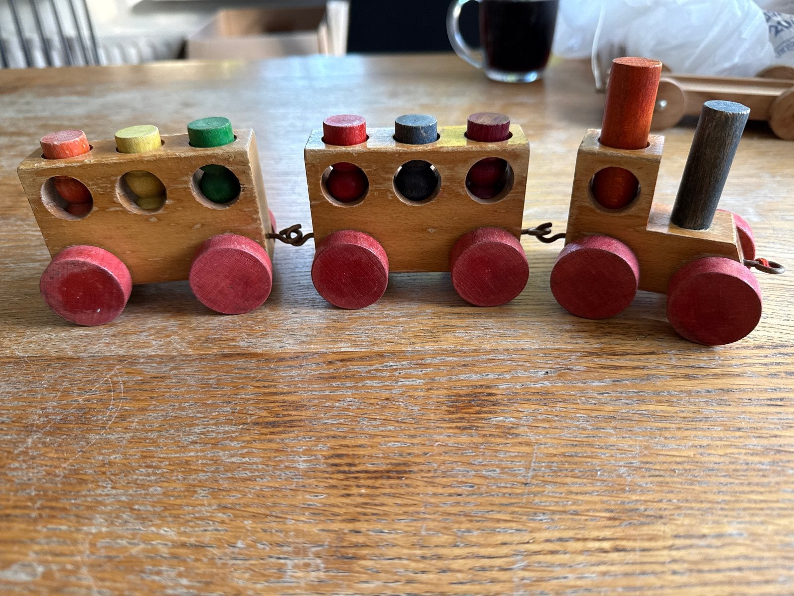 Vintage SIO houten trein jaren 60/70, Ophalen of Verzenden, Gebruikt, Duw- of Trekspeelgoed