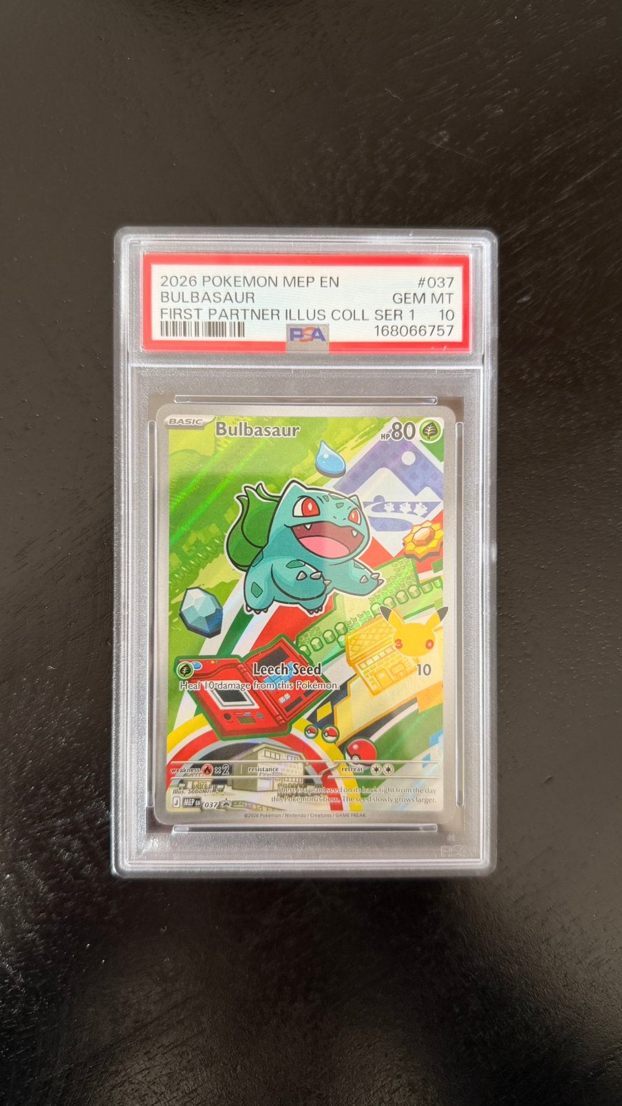 Pokemon Bulbasaur #037 PSA 10 - First Partner Il 2026 Engels, Ophalen of Verzenden, Nieuw