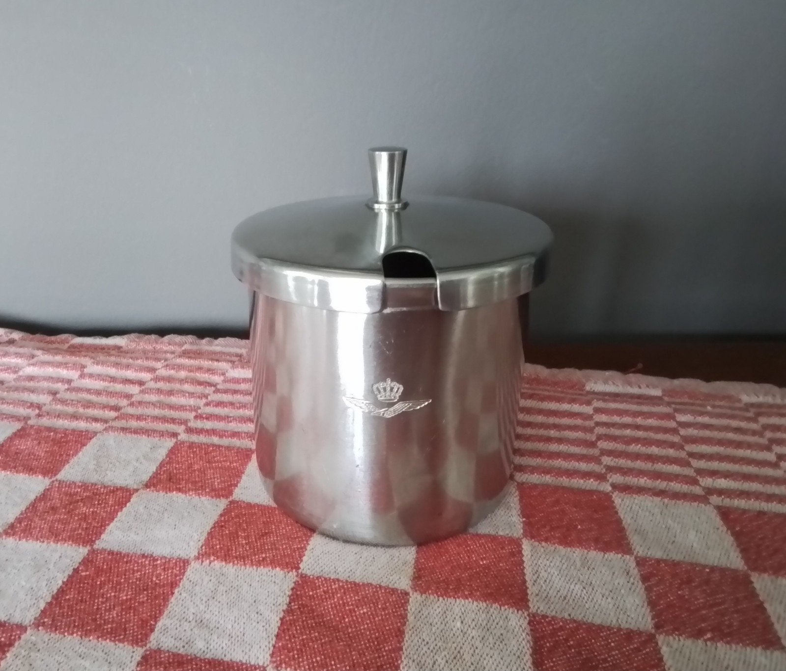 Vintage Gero Zilmeta RVS Suikerpot H 8cm D 9cm, Ophalen of Verzenden