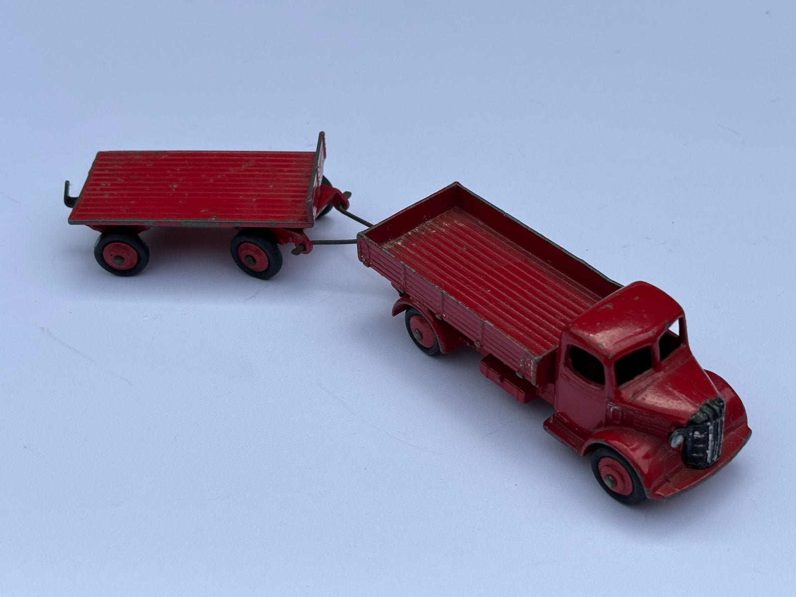 Dinky Toys 30J AUSTIN WAGON TRUCK + Dinky Toys 25G TRAILER, Ophalen of Verzenden, Gebruikt, Bus of Vrachtwagen, Dinky Toys