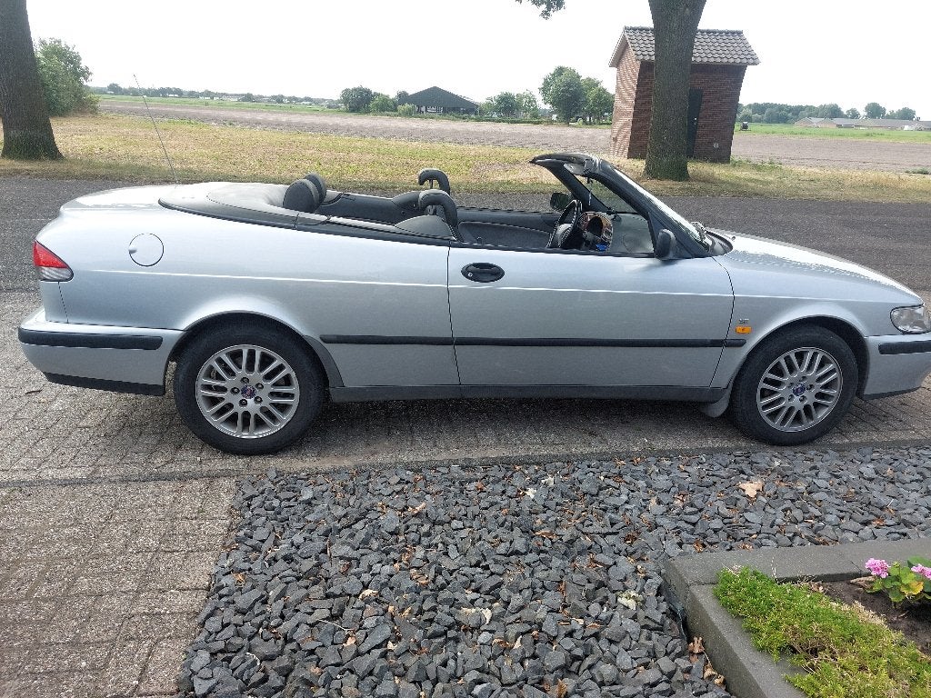 Saab 9-3 cabrio, Auto's, Zwart, 4 cilinders, Cabriolet, Leder