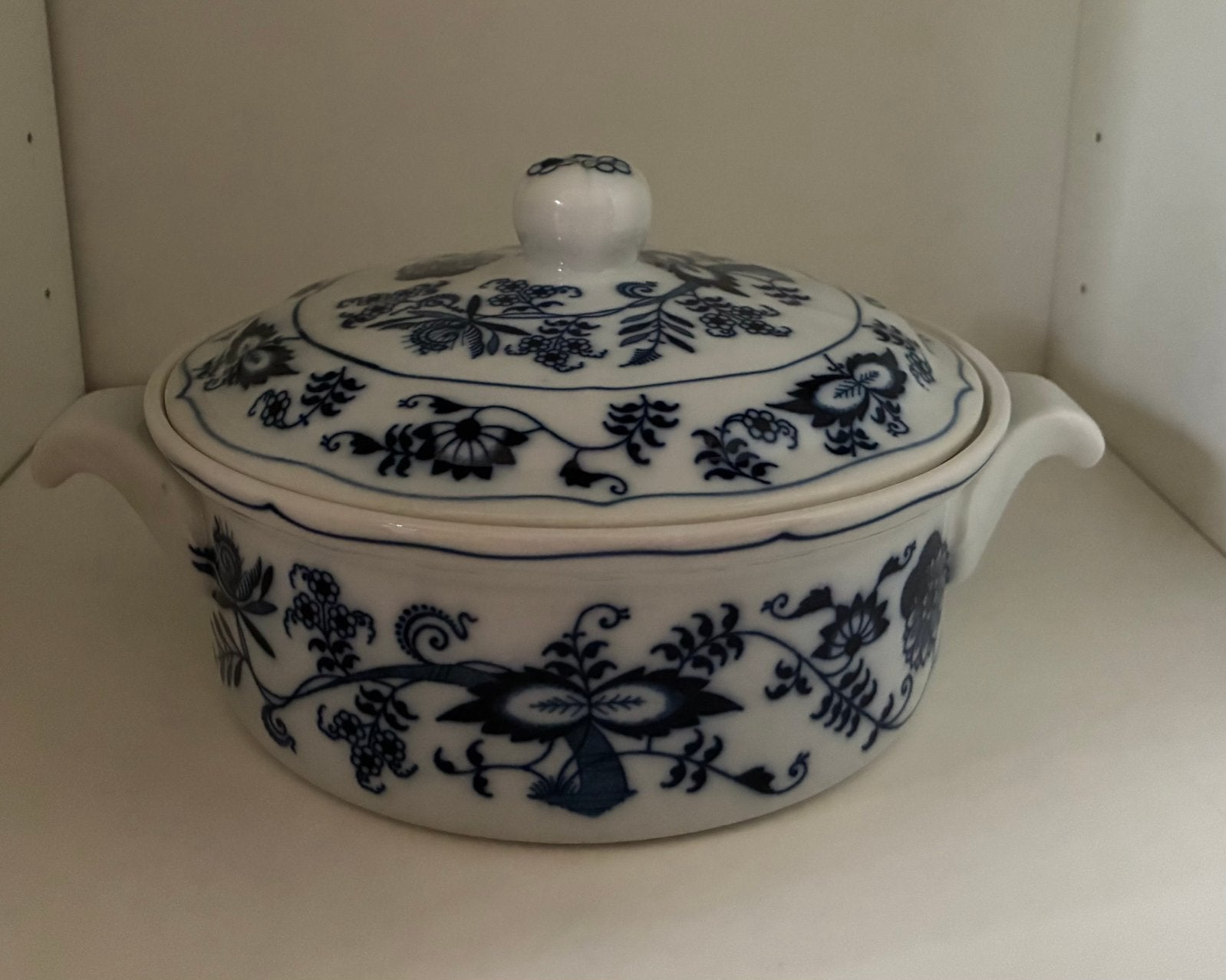 Blue Danube Zwiebelmuster oven dekschaal klein, Ophalen of Verzenden