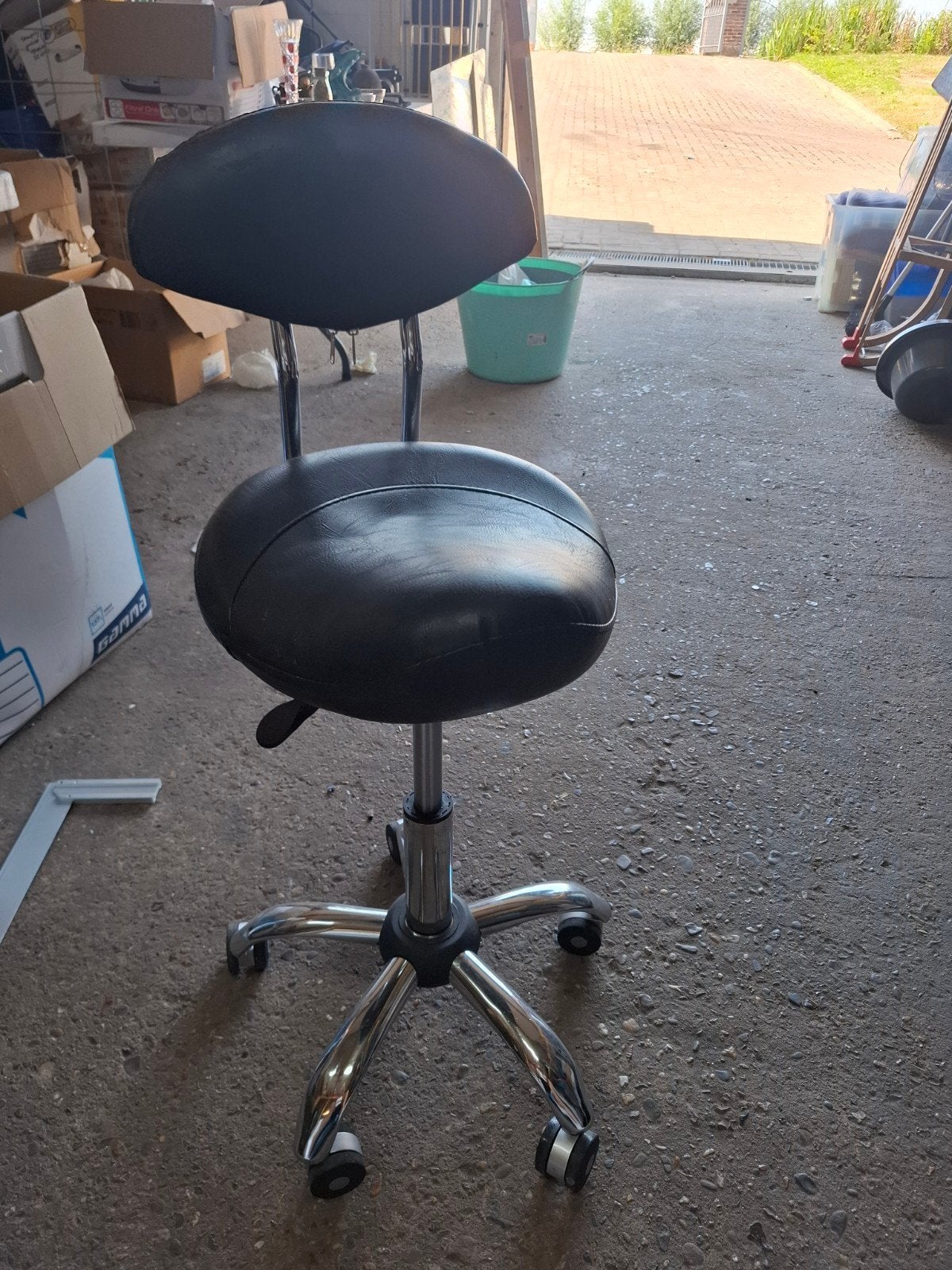 kapper kruk Zwarte ergonomische zadelkruk met rugleuning, Ophalen, Kapper, Kapper, Kruk