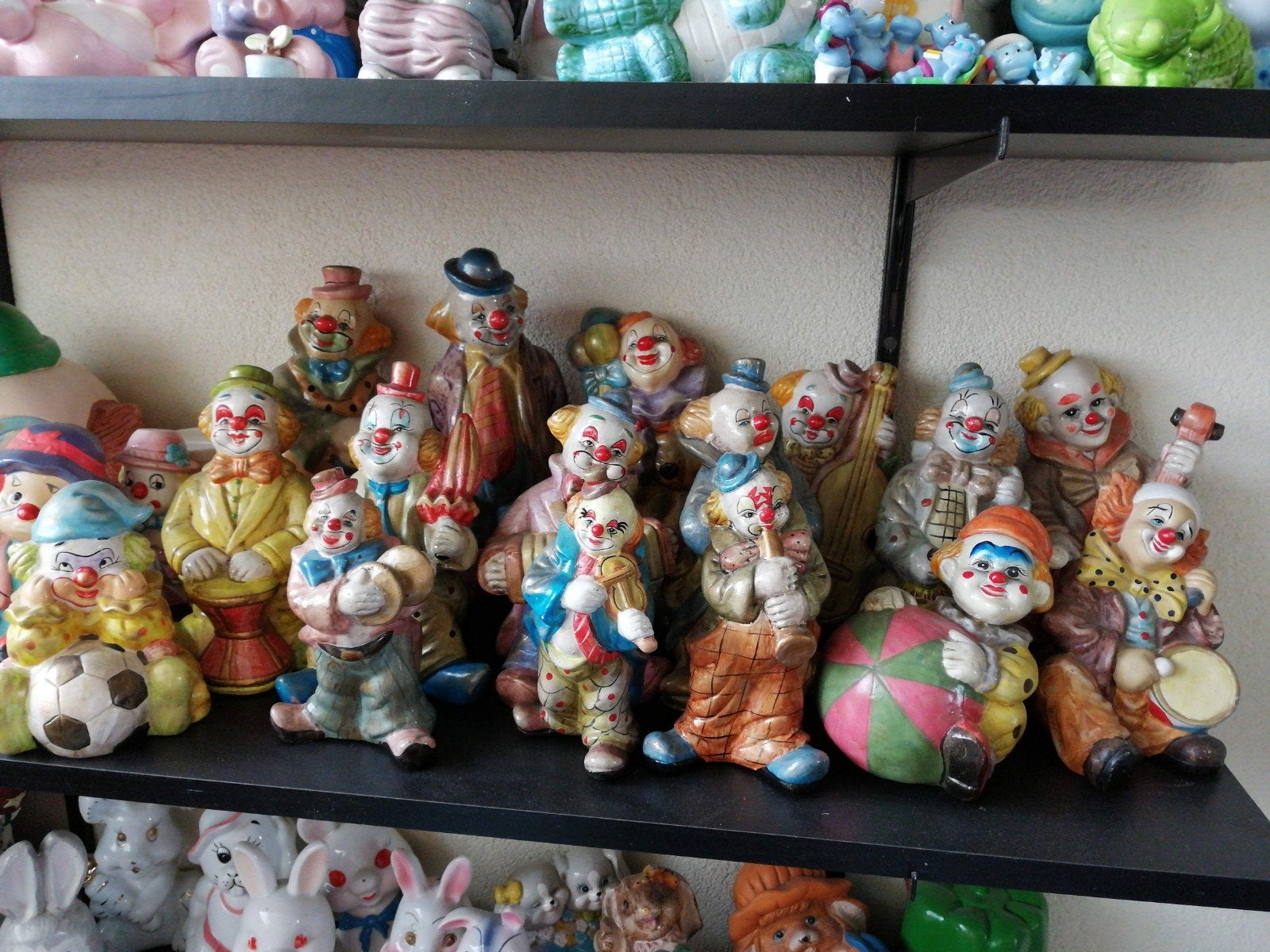 Bijzonder, mooie groep clown spaarpotten, Verzamelen, Spaarpotten, Ophalen of Verzenden