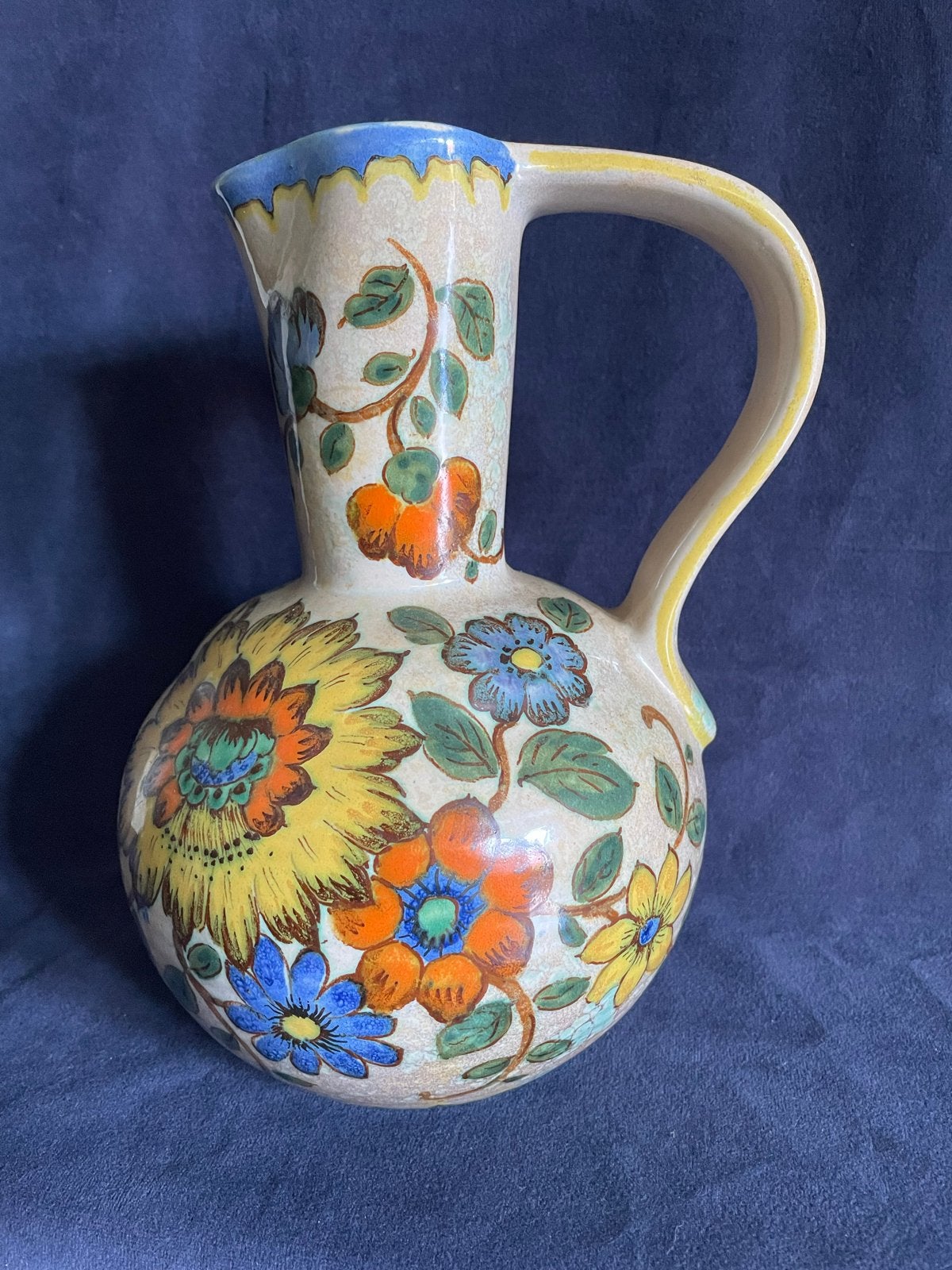 Vintage Gouda Holland Siram Vaas met Bloemenpatroon, Antiek en Kunst, Ophalen of Verzenden