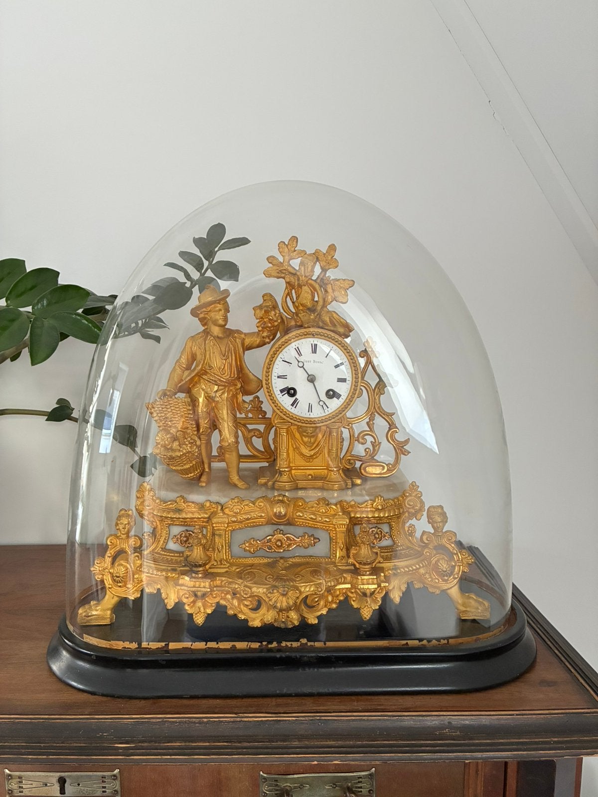 Franse pendule klok in stolp circa 1860, Ophalen