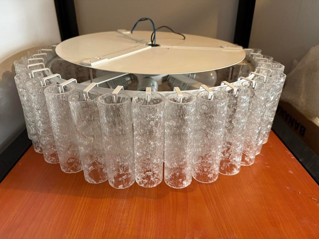 Doria Leuchten plafonniere, Huis en Inrichting, Lampen | Hanglampen, Ophalen, Gebruikt, Vintage, Glas